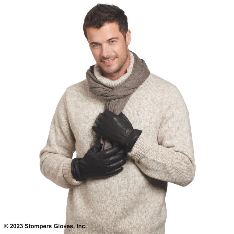 Sleigh Winter Glove Male Model Wearing Black Glove