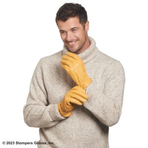 Sleigh Winter Glove Male Model Wearing Tan Glove