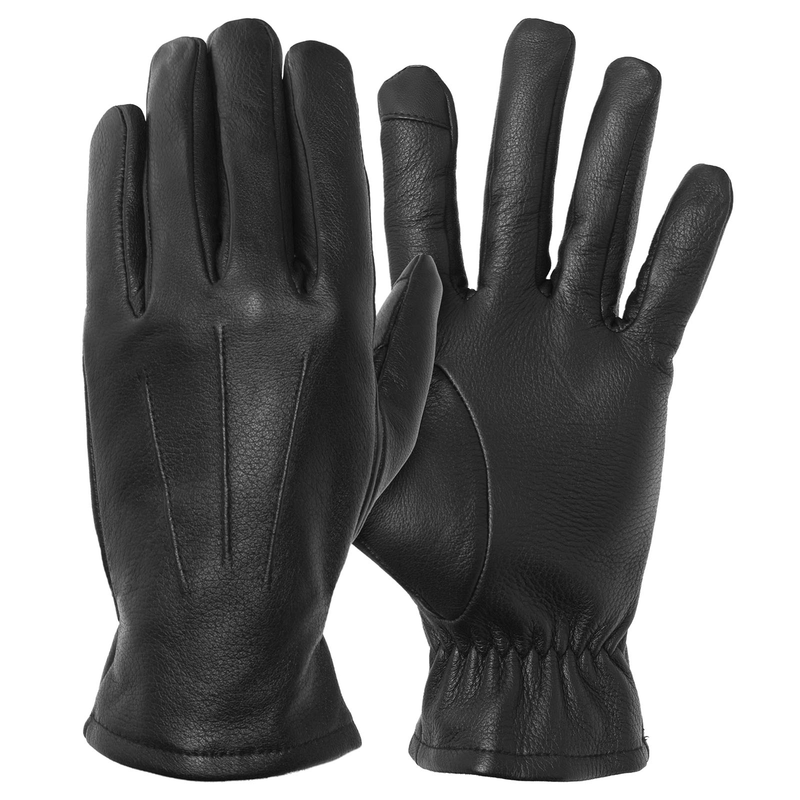 Oxblood Red Real Leather Fleece Lined Gloves with Touchscreen factory Technology M