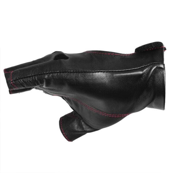 Chariot Glove Black with Red Stitching Lateral