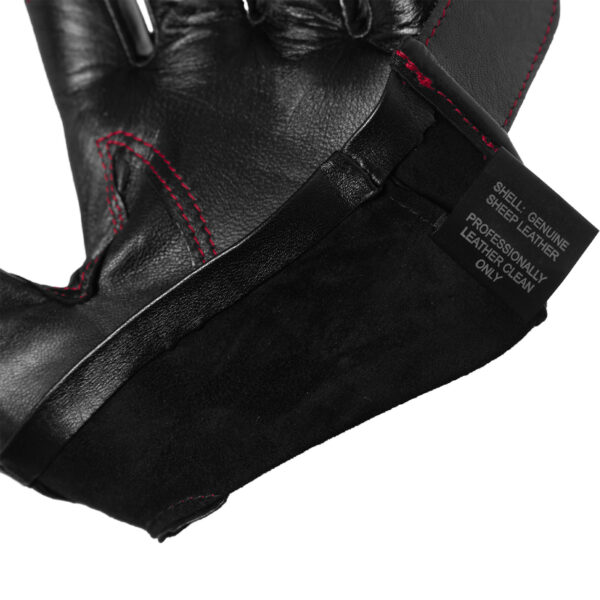 Chariot Glove Black with Red Stitching Tag