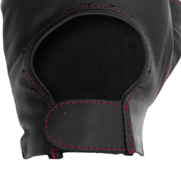 Chariot Glove Black with Red Stitching Velcro Wrist Closure