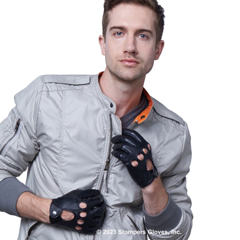 Silverstone Driving Glove Male Model Wearing Black Glove 1