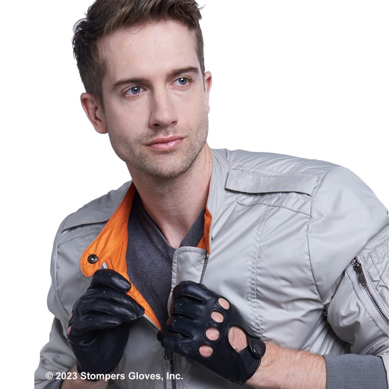Silverstone Driving Glove Male Model Wearing Black Glove 2