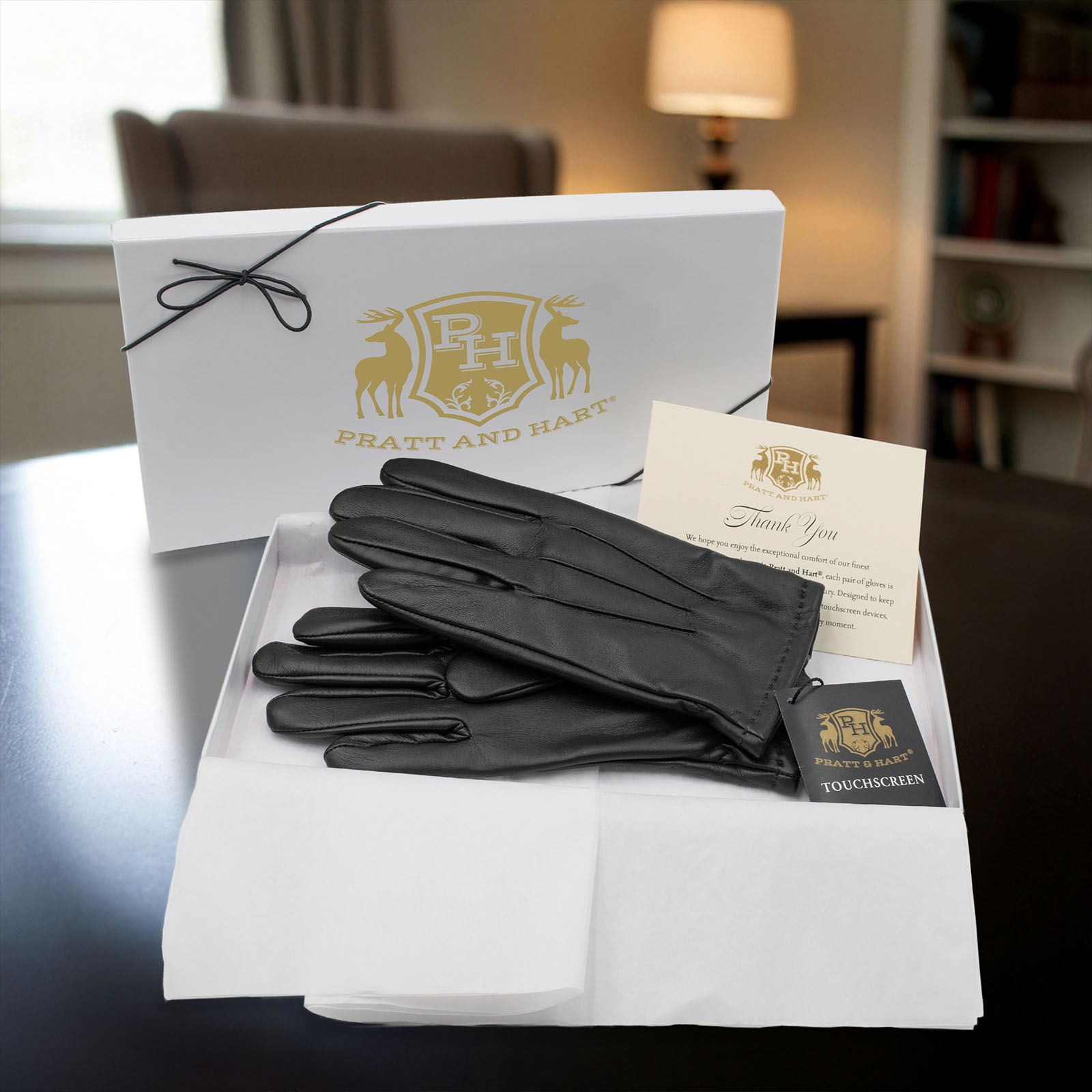 The Chairman Men’s Cashmere-Lined Lambskin Leather Gloves