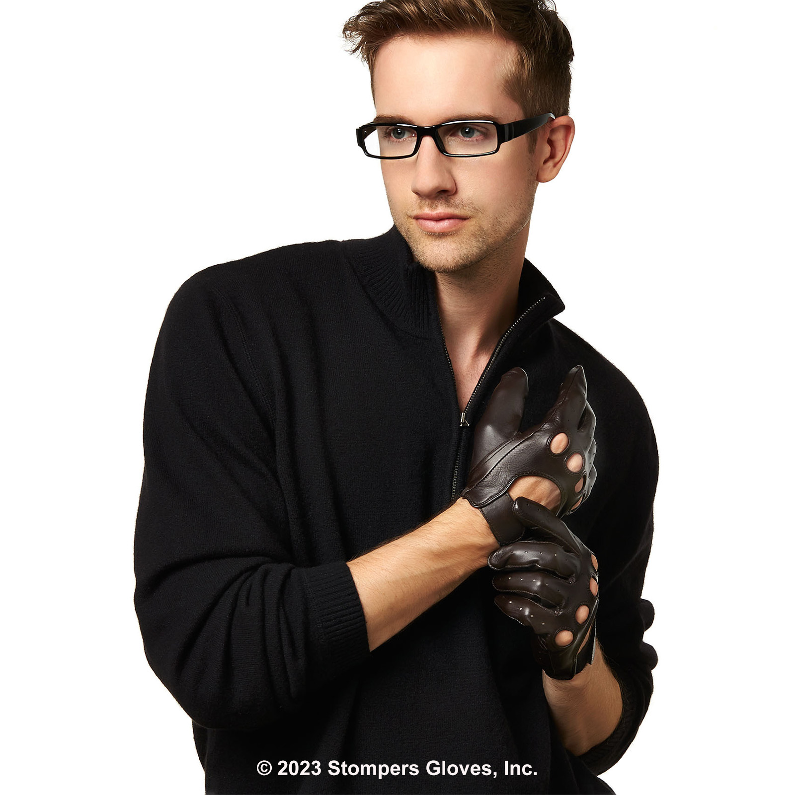 8110XXXX-RS6748-Downshift-Driving-Glove-Male-Model-Wearing-Brown-Glove-1 Downshift Driving Glove Male Model Wearing Brown Glove 1